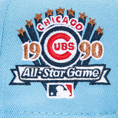 New Era 59Fifty Chicago Cubs 1990 All Star Game Patch Hat - Light Blue, Navy