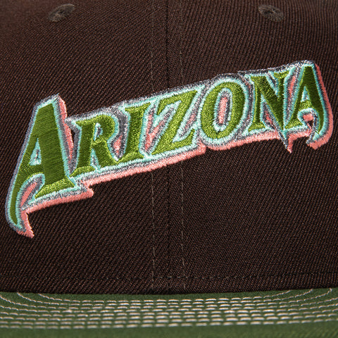 New Era 59Fifty Arizona Diamondbacks Inaugural Patch Word Contrast Stitch Hat - Brown, Olive