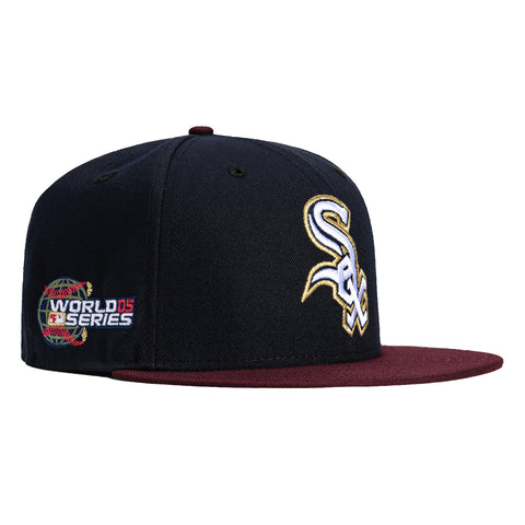 New Era 59Fifty Chicago White Sox 2005 World Series Patch Hat - Navy, Maroon