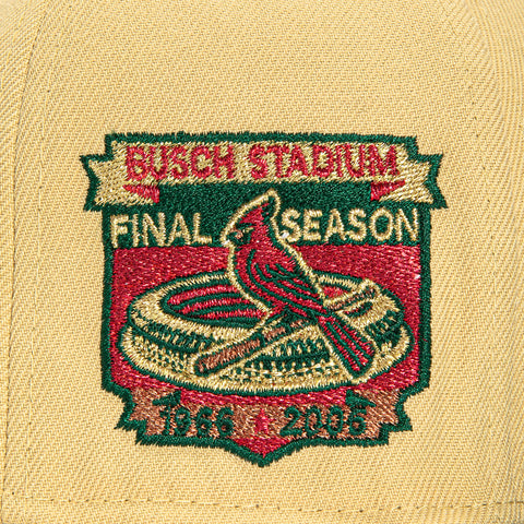 New Era 59Fifty St Louis Cardinals Final Season Patch Hat - Tan, Olive, Metallic Gold