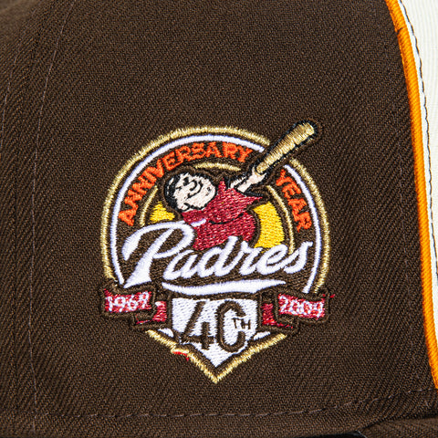New Era 59Fifty San Diego Padres 40th Anniversary Patch Arch Rail Hat - White, Brown