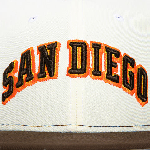 New Era 59Fifty San Diego Padres 40th Anniversary Patch Arch Rail Hat - White, Brown