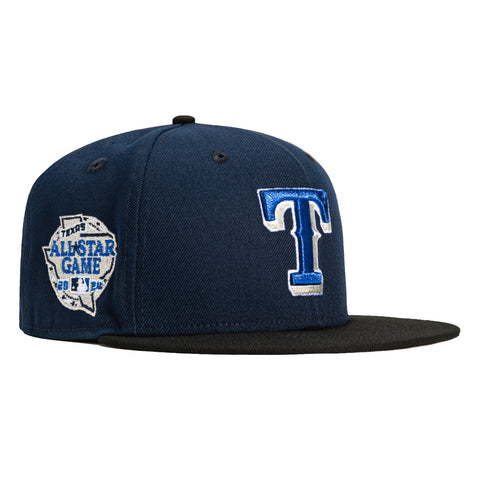 New Era 59Fifty Texas Rangers 2024 All Star Game Patch Hat - Navy, Black, Royal, Metallic Silver