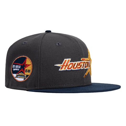 New Era 59Fifty Houston Astros 35th Anniversary Stadium Patch Hat - Graphite, Navy