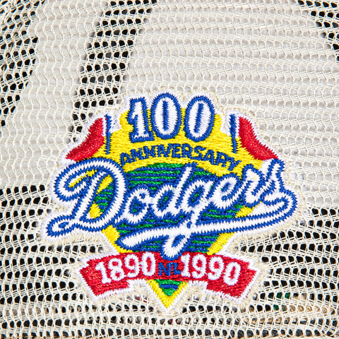 47 Brand Hitch Los Angeles Dodgers 100th Anniversary Patch Snapback Trucker Hat - Khaki