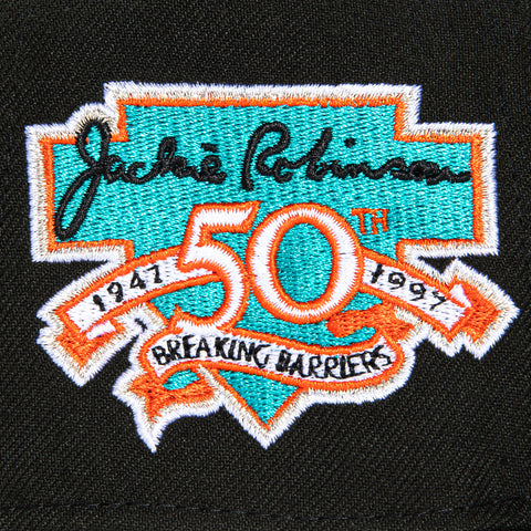 New Era 59Fifty Miami Marlins Jackie Robinson 50th Anniversary Patch Hat - Black