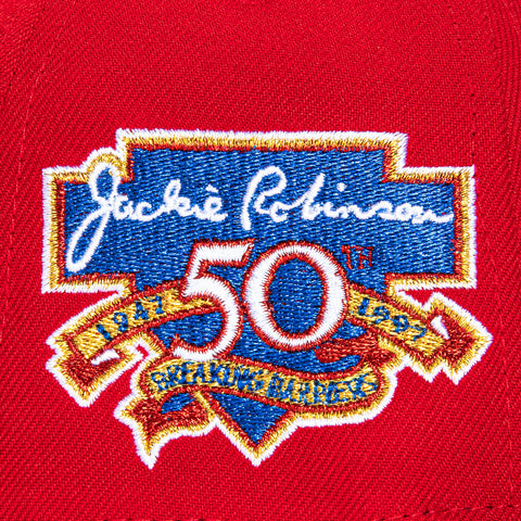 New Era 59Fifty Seattle Mariners Jackie Robinson 50th Anniversary Patch Hat - Red, Navy