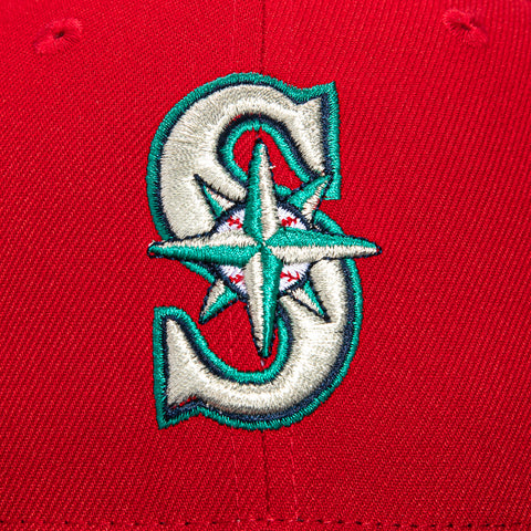 New Era 59Fifty Seattle Mariners Jackie Robinson 50th Anniversary Patch Hat - Red, Navy