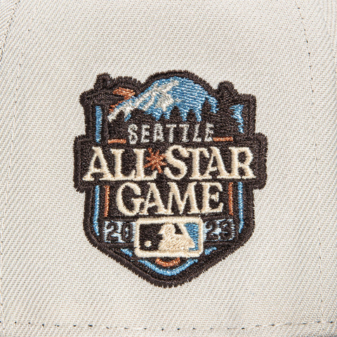 New Era 59Fifty Seattle Mariners 2023 All Star Game Patch Logo Hat - Stone, Brown, Light Blue, Metallic Copper