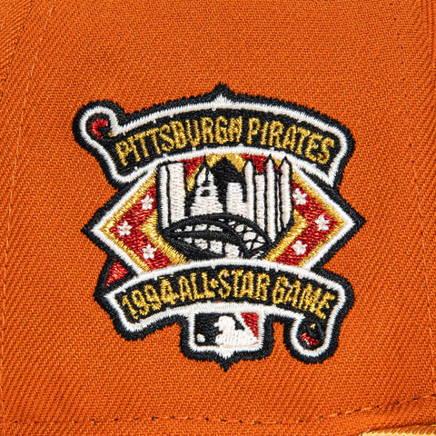 New Era 59Fifty Pittsburgh Pirates 1994 All Star Game Patch Logo Hat - Burnt Orange, Metallic Gold