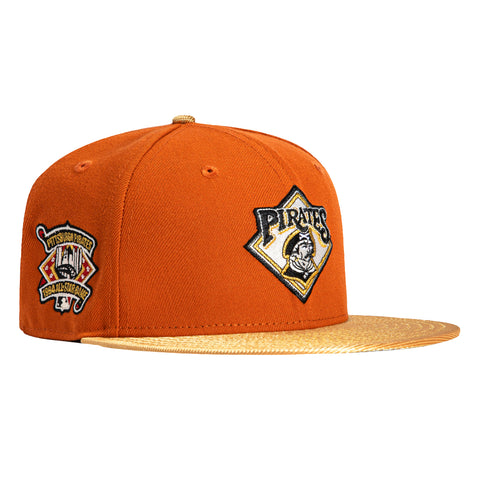 New Era 59Fifty Pittsburgh Pirates 1994 All Star Game Patch Logo Hat - Burnt Orange, Metallic Gold