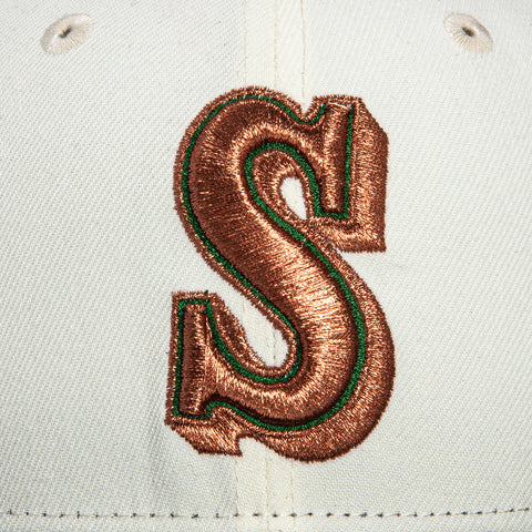 New Era 59Fifty Seattle Mariners 30th Anniversary Patch Hat - White, Navy, Metallic Copper, Green