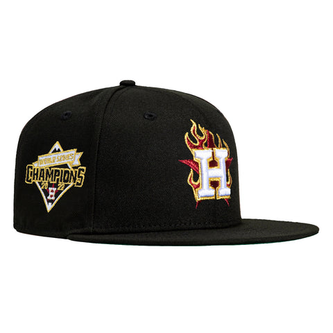 New Era 59Fifty Houston Astros 2022 World Series Champions Patch Flame Hat - Black