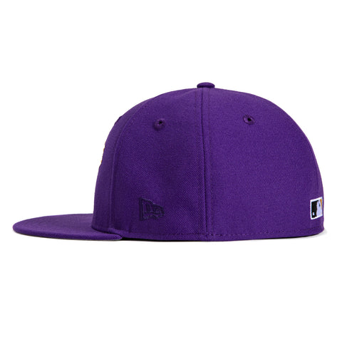 New Era 59Fifty Los Angeles Dodgers 50th Anniversary Stadium Patch Script Hat - Purple, Metallic Gold