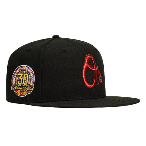New Era 59Fifty Candy Apple Baltimore Orioles 30th Anniversary Stadium Patch Alternate Hat - Black, Red