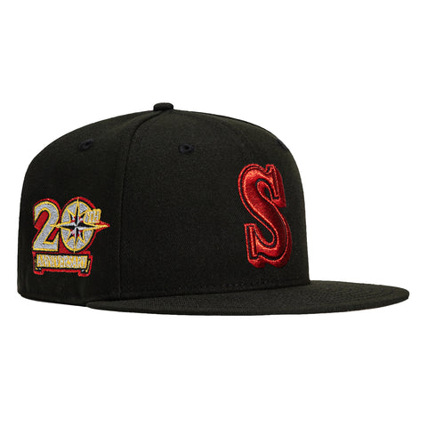 New Era 59Fifty Candy Apple Seattle Mariners 20th Anniversary Patch Hat - Black, Red