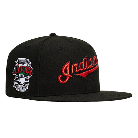 New Era 59Fifty Candy Apple Cleveland Guardians Inaugural Patch Script Hat - Black, Red