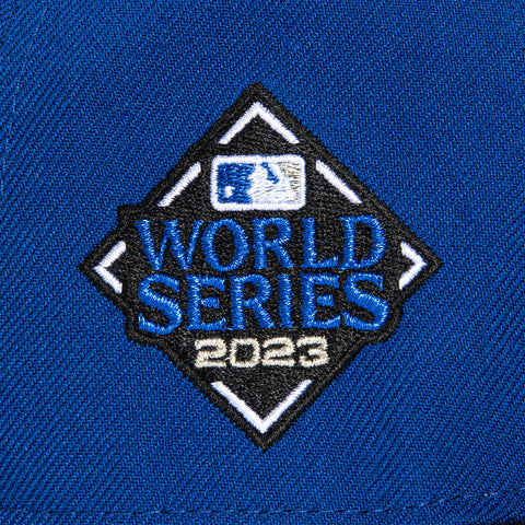 New Era 59Fifty Texas Rangers 2023 World Series Patch Word Hat - Royal, Black