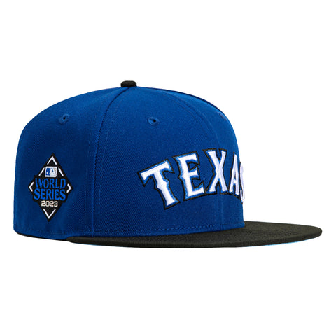 New Era 59Fifty Texas Rangers 2023 World Series Patch Word Hat - Royal, Black