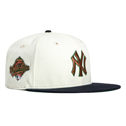 New Era 59Fifty New York Yankees 1996 World Series Patch Hat - White, Navy, Metallic Copper, Green