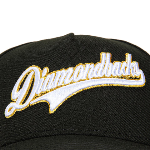New Era 9Forty A-Frame Arizona Diamondbacks 2001 World Series Patch Script Snapback Hat - Black