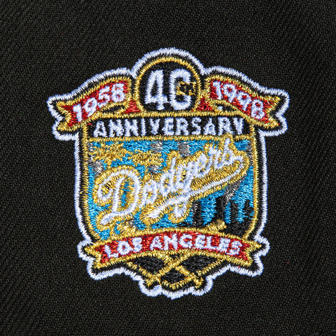 New Era 9Forty A-Frame Los Angeles Dodgers 40th Anniversary Patch Snapback Hat - Black