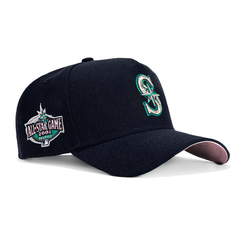New Era 9Forty A-Frame Seattle Mariners 2001 All Star Game Patch Snapback Hat - Navy
