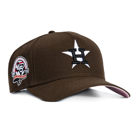 New Era 9Forty A-Frame Houston Astros 45th Anniversary Patch Snapback Hat - Brown New Era