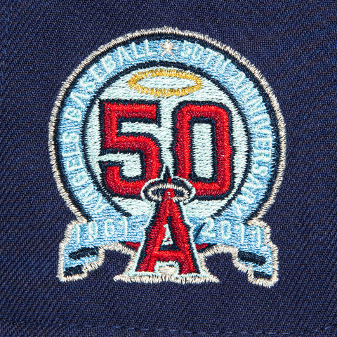 New Era Youth 9Fifty Los Angeles Angels 50th Anniversary Patch Snapback Hat - Light Navy