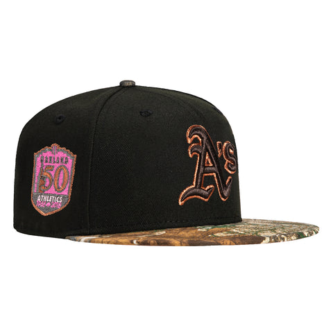 New Era 59Fifty Oakland Athletics 50th Anniversary Patch Hat - Black, Realtree