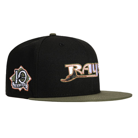 New Era 59Fifty Cookie Martini Tampa Bay Rays 10th Anniversary Patch Word Hat MADE-TO-ORDER - Black, Olive