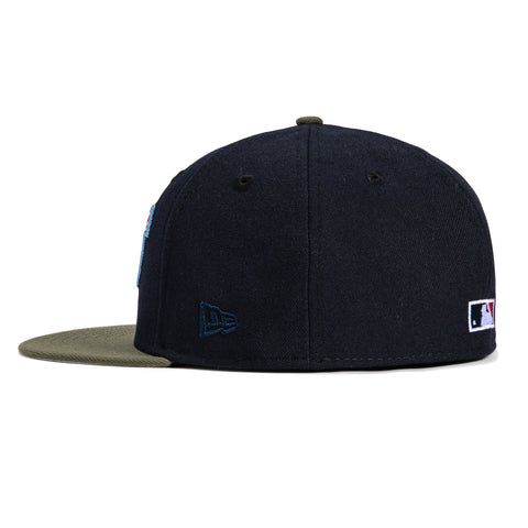 New Era 59Fifty Los Angeles Angels Jackie Robinson 50th Anniversary Patch Word Hat - Navy, Olive