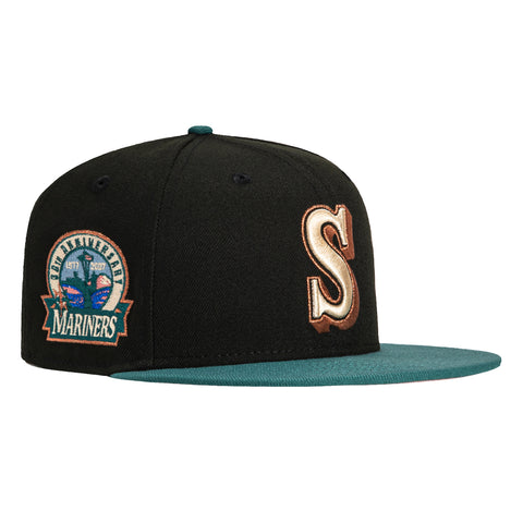 New Era 59Fifty Seattle Mariners 30th Anniversary Patch Hat - Black, Green, Metallic Copper