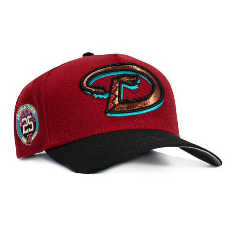 New Era 9Forty A-Frame Arizona Diamondbacks 25th Anniversary Patch D Snapback Hat - Sedona Red, Black New Era