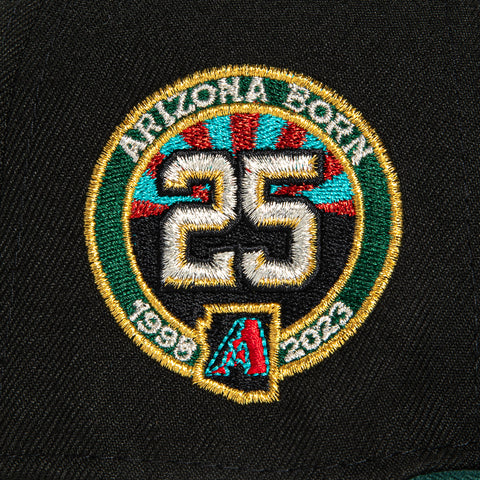 New Era 9Forty A-Frame Arizona Diamondbacks 25th Anniversary Patch Word Snapback Hat - Black, Green