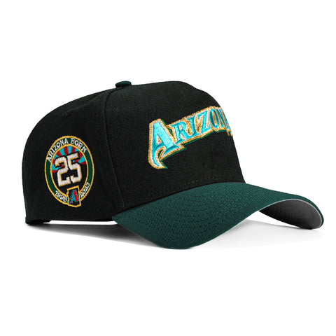 New Era 9Forty A-Frame Arizona Diamondbacks 25th Anniversary Patch Word Snapback Hat - Black, Green