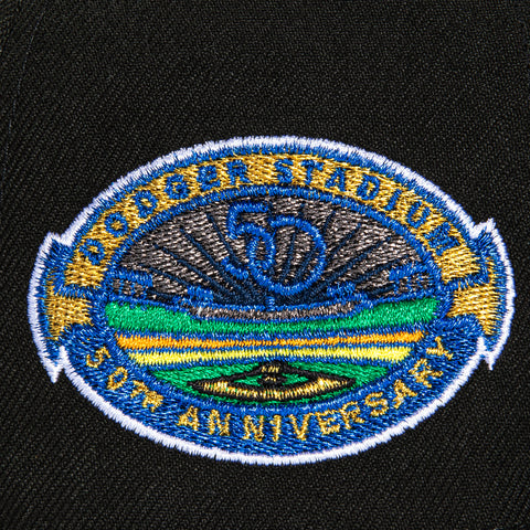 New Era 9Forty A-Frame Los Angeles Dodgers 50th Anniversary Stadium Patch Snapback Hat - Black, Navy