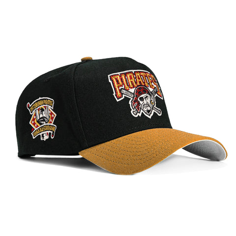 New Era 9Forty A-Frame Pittsburgh Pirates 1994 All Star Game Patch Logo Snapback Hat - Black, Gold