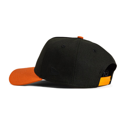 New Era 9Forty A-Frame Detroit Tigers Stadium Patch Snapback Hat - Black, Burnt Orange