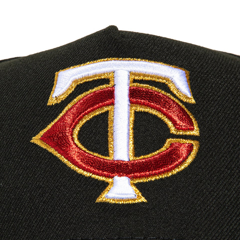 New Era 9Forty A-Frame Minnesota Twins 60th Anniversary Patch Snapback Hat - Black, Navy