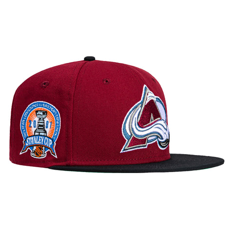 Mitchell & Ness Colorado Avalanche 2001 Stanley Cup Patch Hat - Cardinal, Black