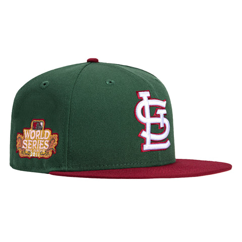 New Era 59Fifty Velvet Ham St Louis Cardinals 2011 World Series Patch Hat - Green, Cardinal