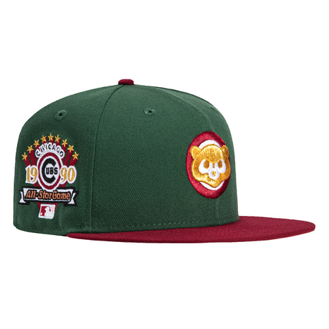New Era 59Fifty Velvet Ham Chicago Cubs 1990 All Star Game Patch Hat - Green, Cardinal