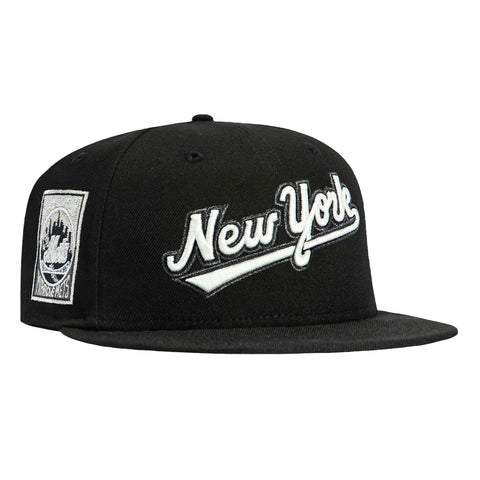 New Era 59Fifty Glow in the Dark New York Mets 25th Anniversary Patch Word Hat - Black, White
