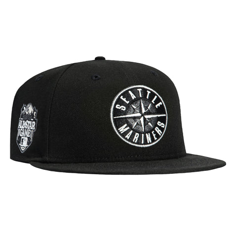 New Era 59Fifty Glow in the Dark Seattle Mariners 2023 All Star Game Patch Logo Hat - Black, White