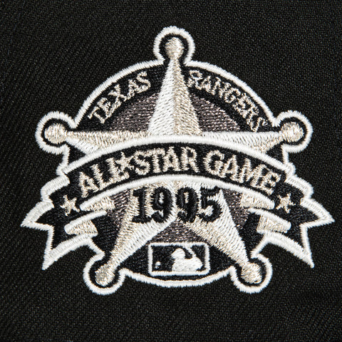 New Era 59Fifty Glow in the Dark Texas Rangers 1995 All Star Game Patch Script Hat - Black, White