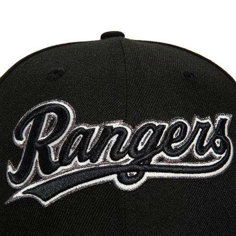 New Era 59Fifty Glow in the Dark Texas Rangers 1995 All Star Game Patch Script Hat - Black, White