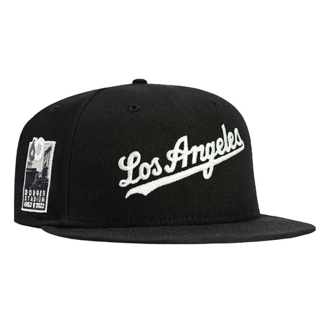 New Era 59Fifty Glow in the Dark Los Angeles Dodgers 60th Anniversary Stadium Patch Script Hat - Black, White
