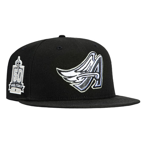 New Era 59Fifty Glow in the Dark Los Angeles Angels 50th Anniversary Stadium Patch Hat - Black, White