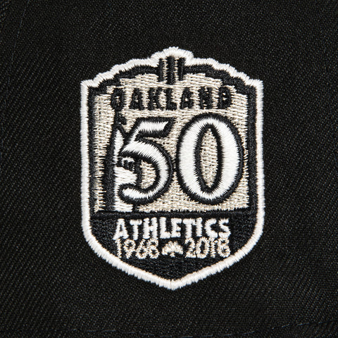 New Era 59Fifty Glow in the Dark Oakland Athletics 50th Anniversary Patch Hat - Black, White